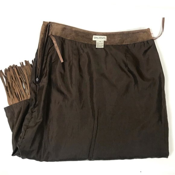 Urban hillbilly genuine suede fringe skirt M - Picture 4 of 6